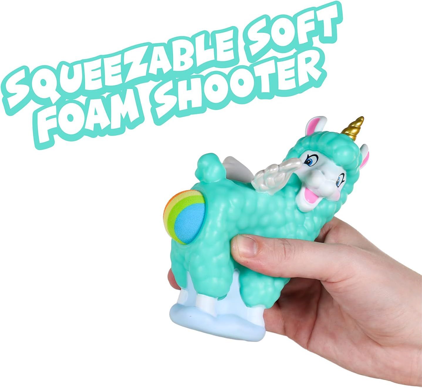 Hog Wild Llamacorn Foam Ball Popper Toy Rainbow Pooping Unicorn