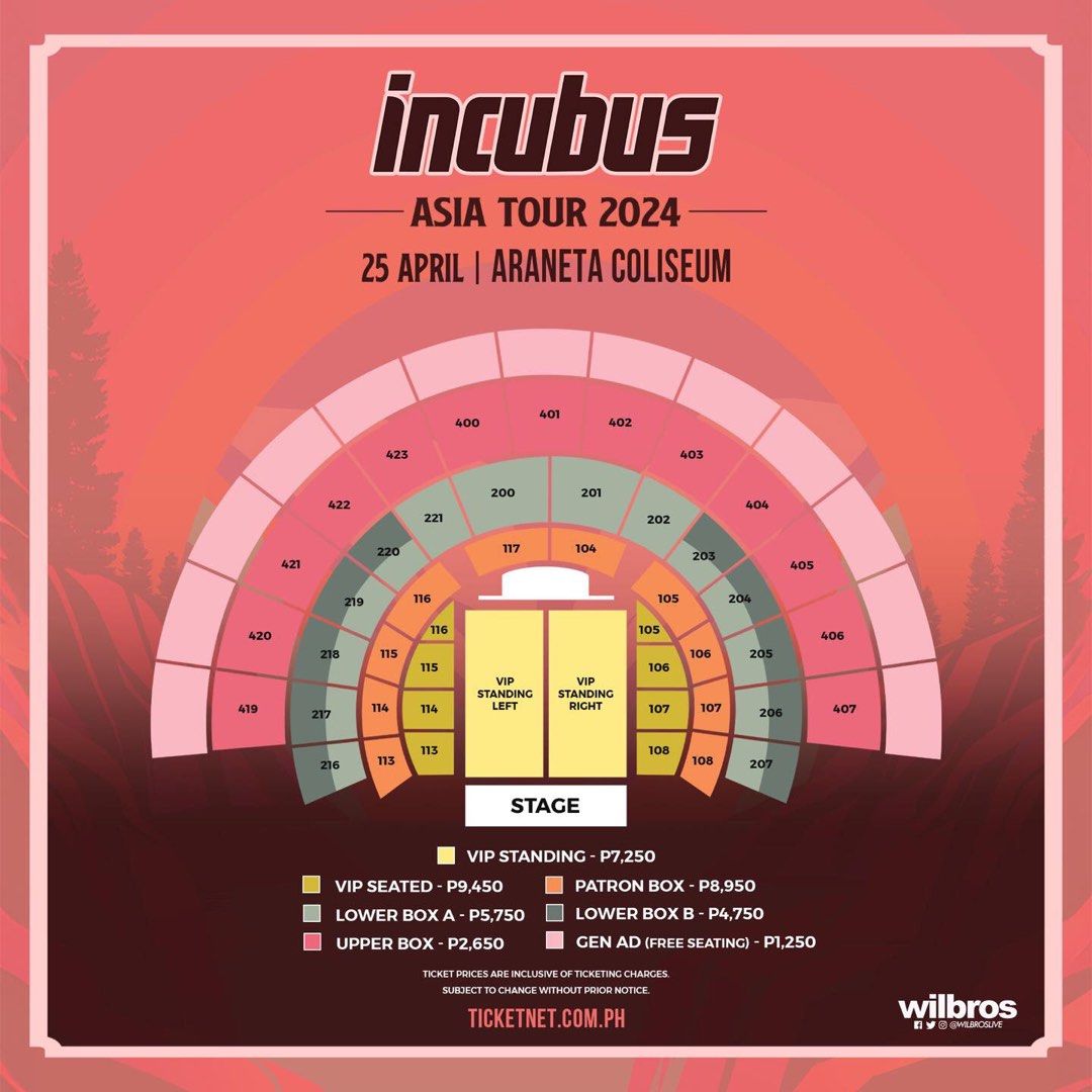 Incubus Tour Asia 2024, Tickets & Vouchers, Event Tickets on Carousell