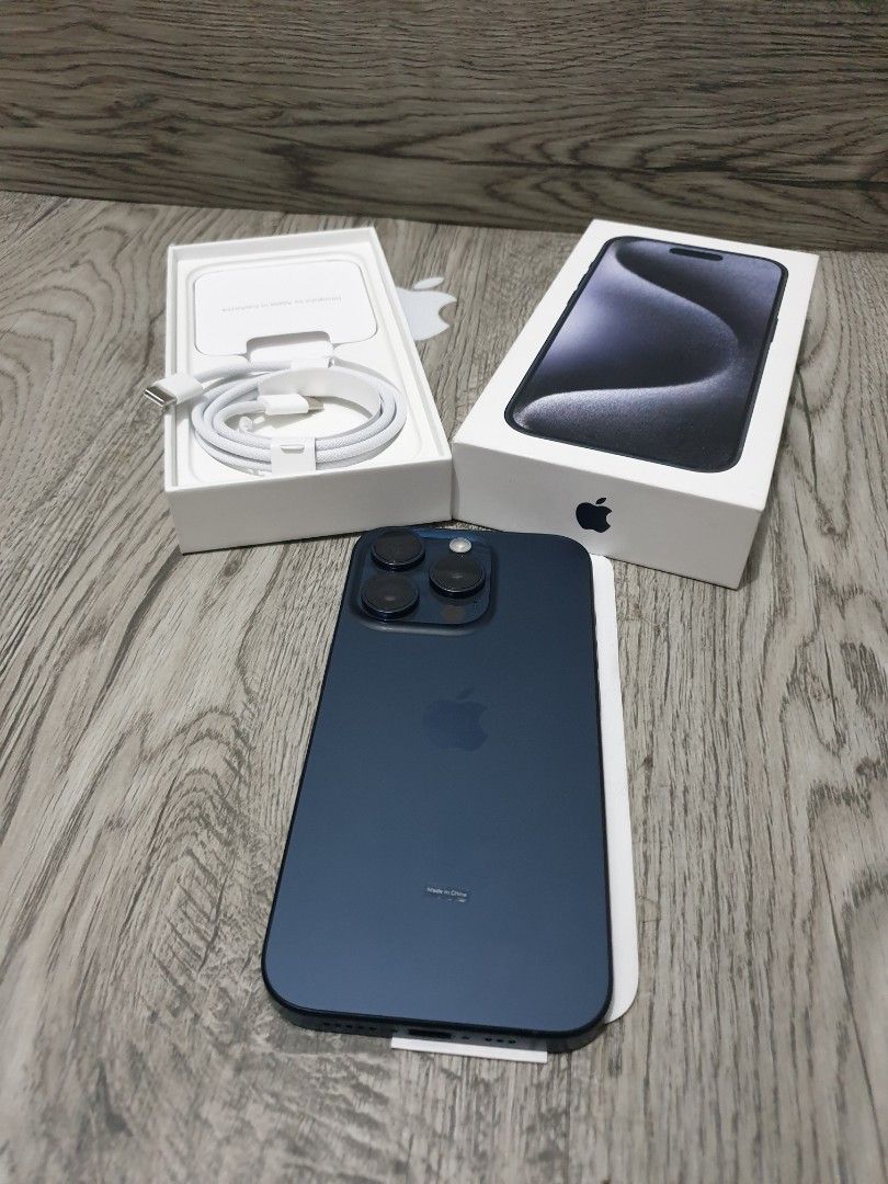 Iphone 15 Pro 128gb Blue Titanium Garansi IBOX ( PA/A ) mulus Fullset ORI