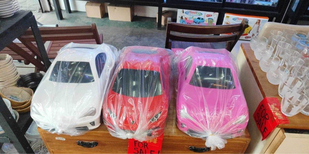 Kids Car luggage (Category: Luggage) located in Manila. Submitted by princessahshop (Listing ID 1292571627, Image 1). Description: Car luggage for kids good for travel and school 3 colors avail (Pink, White, Red).
