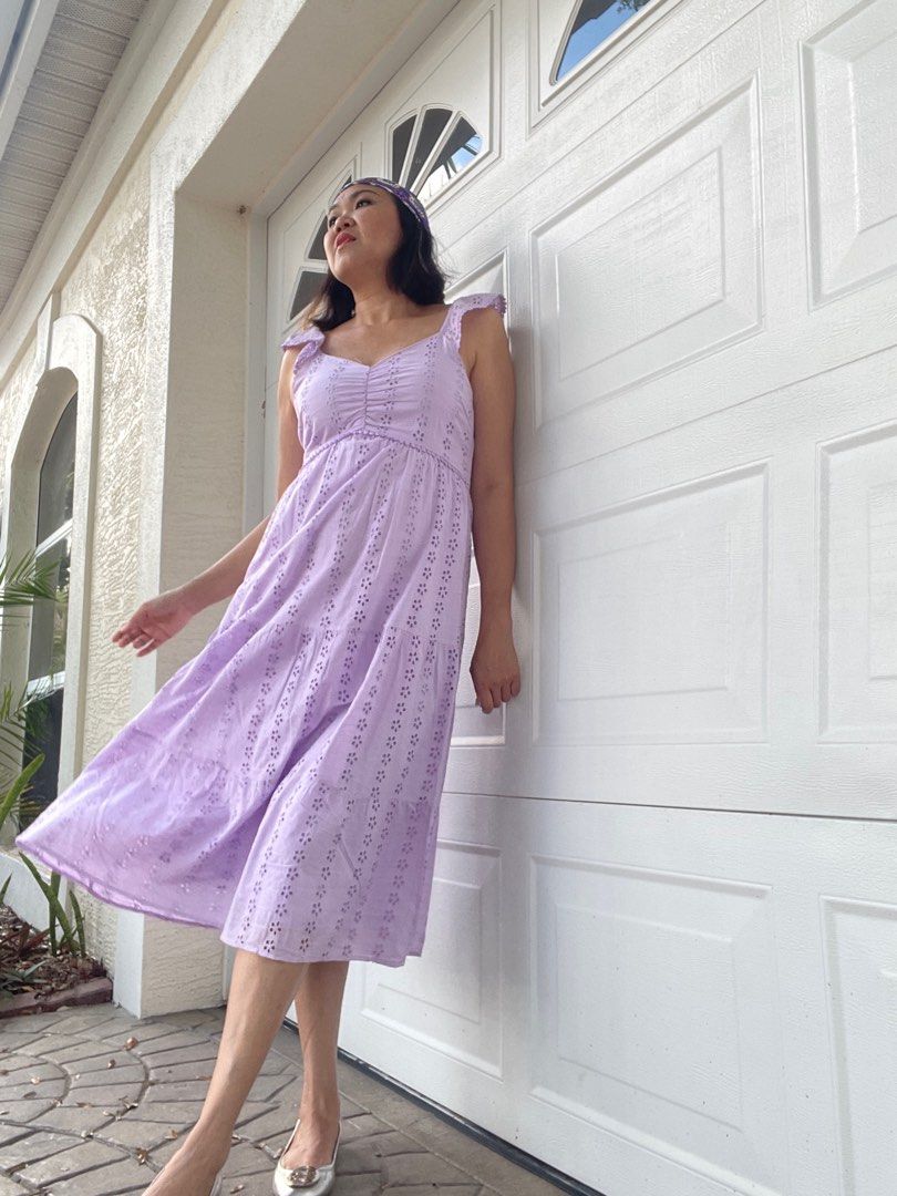 Lavender Summer Eyelet Dress Women s Fashion Dresses Sets Dresses on Carousell