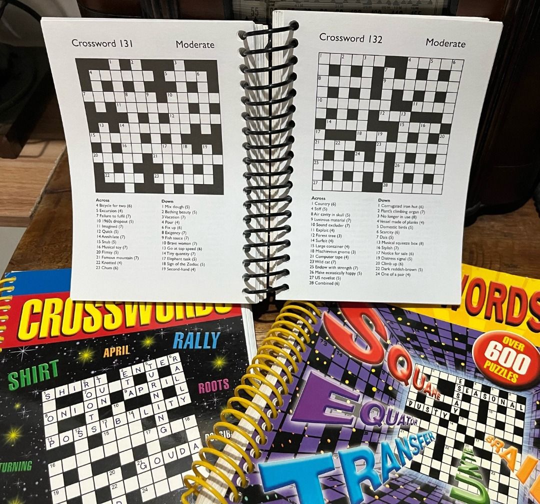 Lot of Three (3) very thick Crossword Puzzle Books, Hobbies & Toys