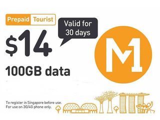 M1 Singapore 100 GB Prepaid Tourist Sim Card