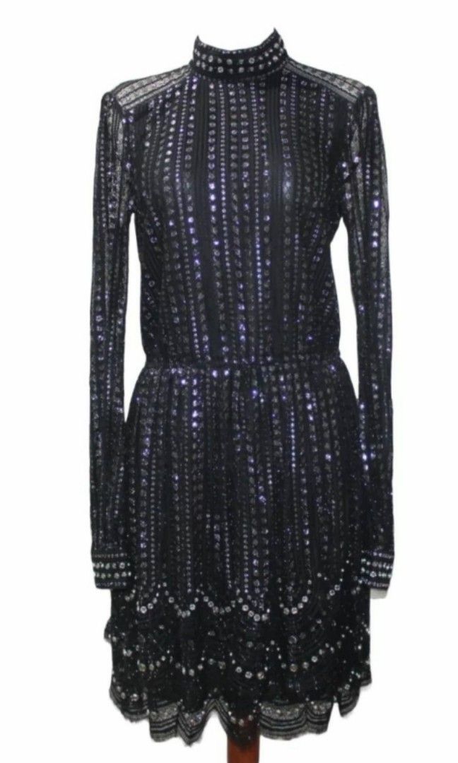 Michael michael kors embroidered lace discount tiered dress