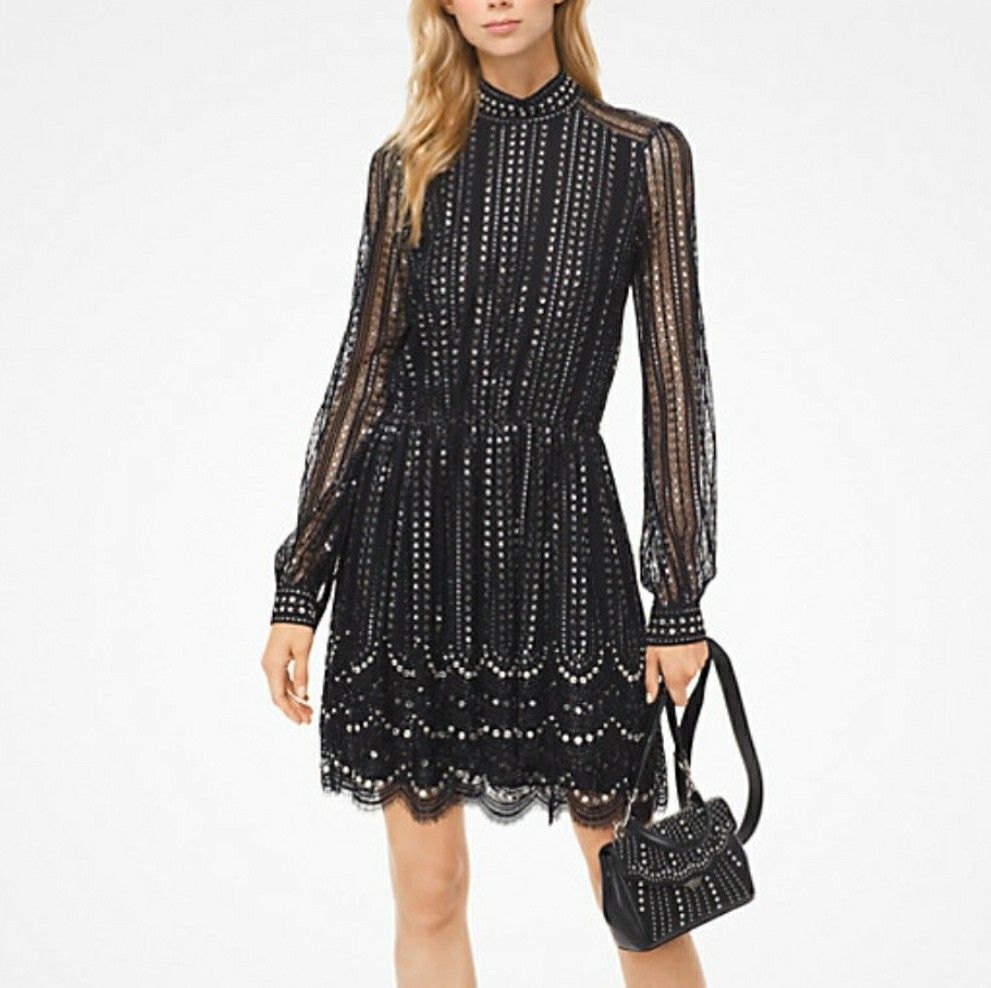 Michael michael kors sales embroidered lace tiered dress