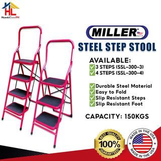 Miller Steel Step Stool 3 Steps / 4 Steps