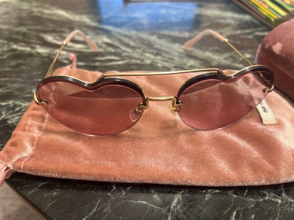 Miu Miu Heart Shape Pink Sunglasses