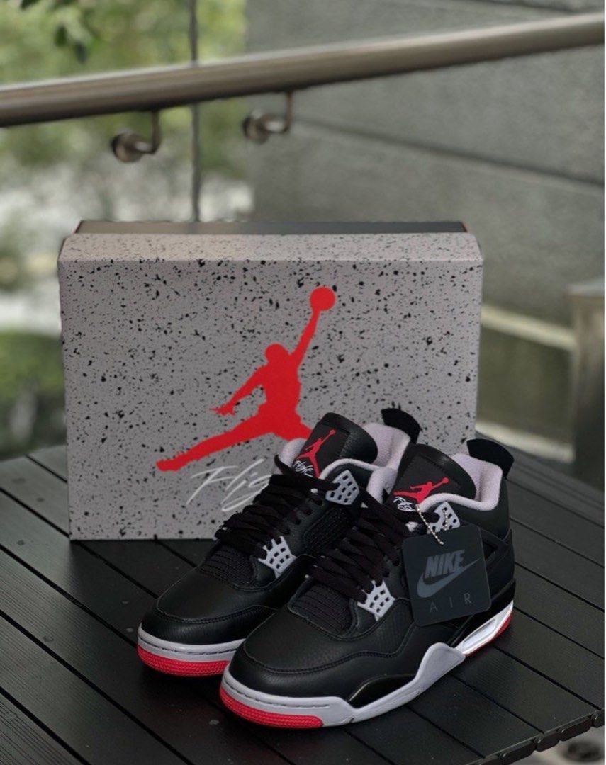 Nike Air Jordan 4 'Bred reimagined' US10, 男裝, 鞋, 波鞋- Carousell