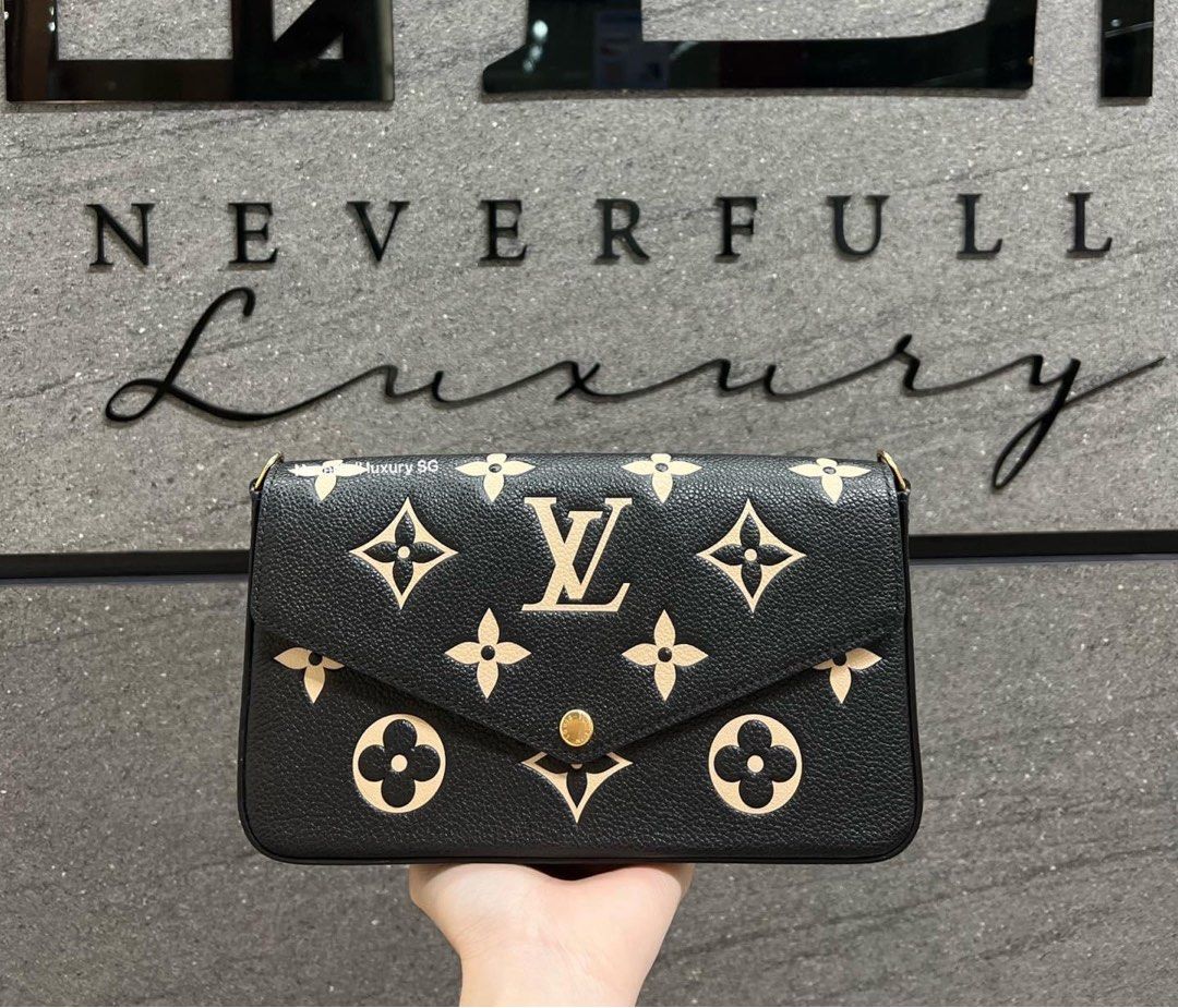NO NEGO BNIB Louis Vuitton Pochette Felicie Bicolour Noir Beige Monogram Empreinte Leather Luxury Bags Wallets on Carousell