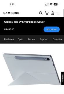 Official Samsung Smart Book Cover for Galaxy Tab S9 and S9 5g at 80% off