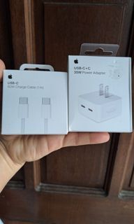 Original Apple 35w Dual Port Compact Usb-C power Adapter with Usb-C Woven Cable