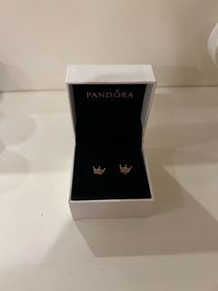 PANDORA crown stud earring (rose gold)