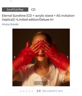 [PRE-ORDER/JAPAN EDITION] Ariana Grande- eternal sunshine Japan edition deluxe A (CD+ acrylic stand + AG invitation card)