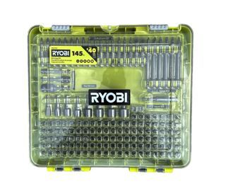Ryobi A961453 Driving kit(145 pcs), ¼” Hex Shank for use w/ Drills & Impacts, Carrying Case for optimized storage and organization, Variety of Nut Drivers for use with hex fasteners, compatible with drills and impact drivers, Brand new.