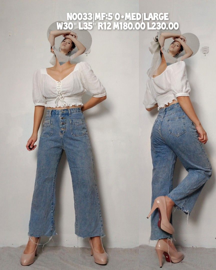 Korean Style] Light Blue Washed Retro Casual Denim Jeans - ShopperBoard