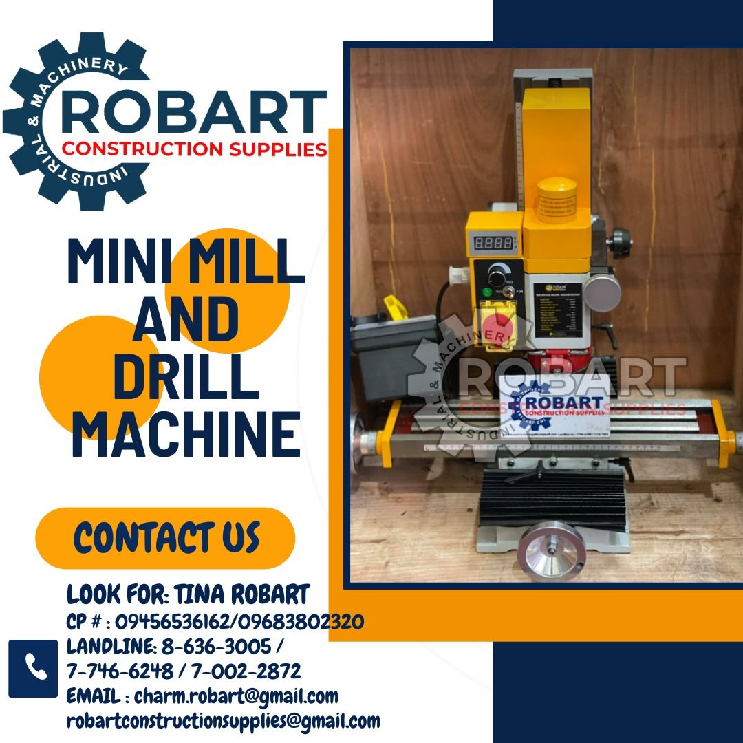 Titan Mini Mill and Drill Machine (Category: Construction & Building Materials) located in Manila. Submitted by tina.sales (Listing ID 1292509192, Image 1). Description: Titan Mini Mill and Drill Machine ₱65,000 SEND US MESSAGE FOR INQUIRIES ‼️‼️ ~~TINA ROBART~~ 0 9 4 5 6 5 3 6 1 6 2 0 9 6 8 3 8 0 2 3 2 0 LANDLINE: 8 6 3 6 3 0 0 5 / 7 7 4 6 6 2 4 8 / 7 0 0 2 2 8 7 2 EMAIL : c h a r m.r o b ar t @ g m a i l.c o m r o b a r t c o n s t r u c t i o 