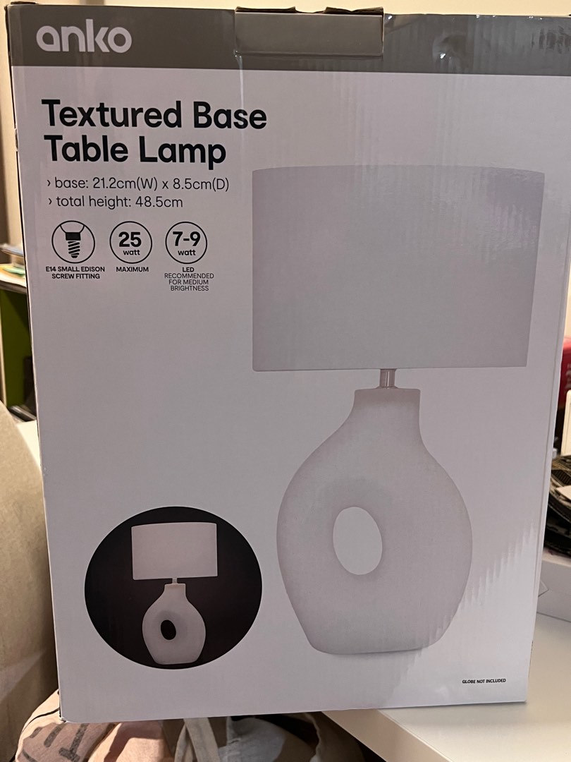 Two (2 pcs) Kmart Textured Base Table Lamps, Furniture & Home Living