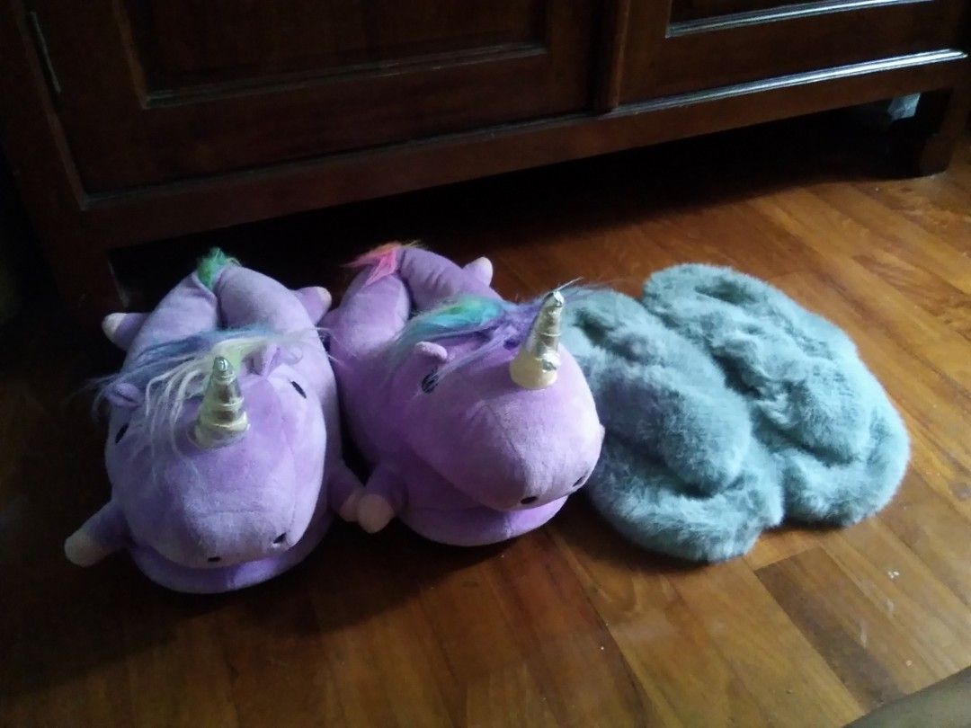 Unicorn slippers fluffy slippers