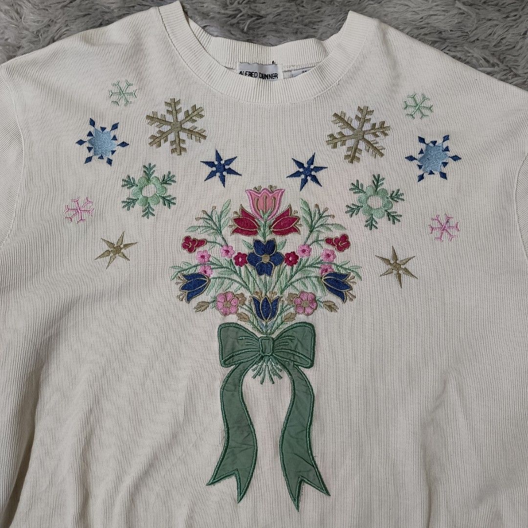 Vintage Alfred Dunner Embroidered Art Sweater Women s Fashion Tops Longsleeves on Carousell