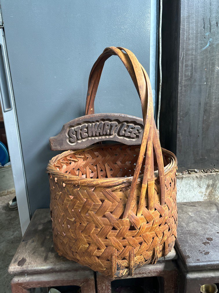 Vintage large bamboo basket ( about 16.5 x 24 inches ), Hobbies & Toys,  Collectibles & Memorabilia, Vintage Collectibles on Carousell