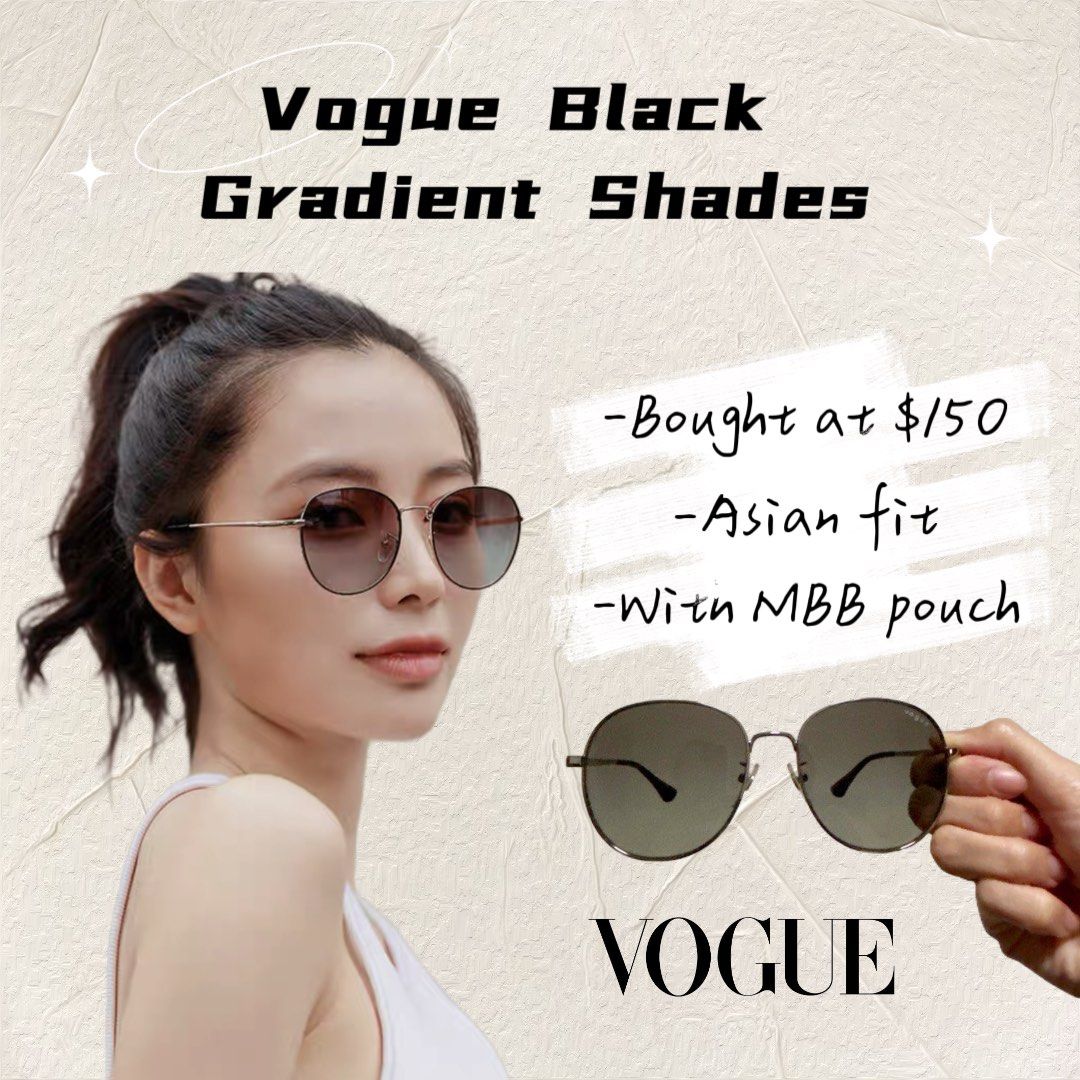 Vogue black tinted sunglasses silver Women s Fashion Watches Accessories Sunglasses Eyewear on Carousell