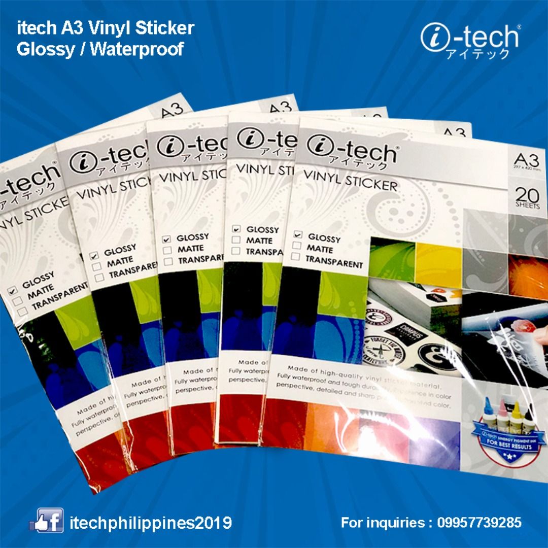 Waterproof Vinyl Sticker A4/A3, Hobbies & Toys, Stationary & Craft, Art ...
