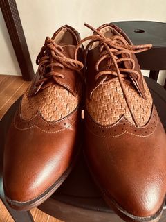 Weave Leather Vintage Oxford Fashion Shoes
