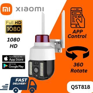 xiaomi V380 Pro CCTV Camera Police Light Alarm 360° 5MP CCTV Camera WIFI Connect To Cellphone 5G