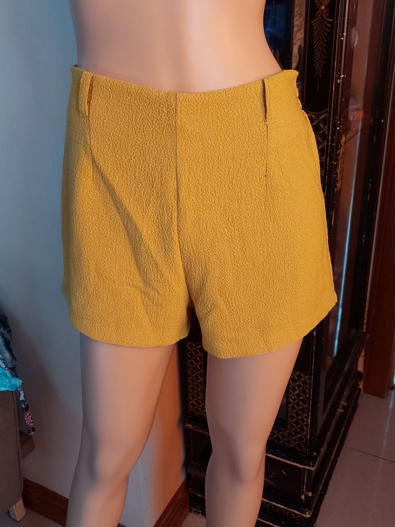 Yellow Mustard High Waist Shorts Large Women s Fashion Bottoms Shorts on Carousell