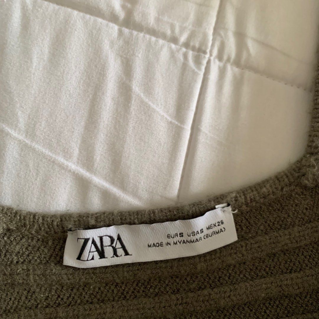 Zara Knit Cropped Top (Category: Longsleeves) located in Makati City. Submitted by 4635archives (Listing ID 1292484252, Image 3). Description: Zara Knit Olive Green Cropped Top Size S (fits S-semi M since it’s stretchy) So nice, perfect for the summer Rfs: decluttering Dm me for when worn pics.