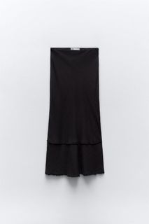 available: ZARA Linen Midi Skirt