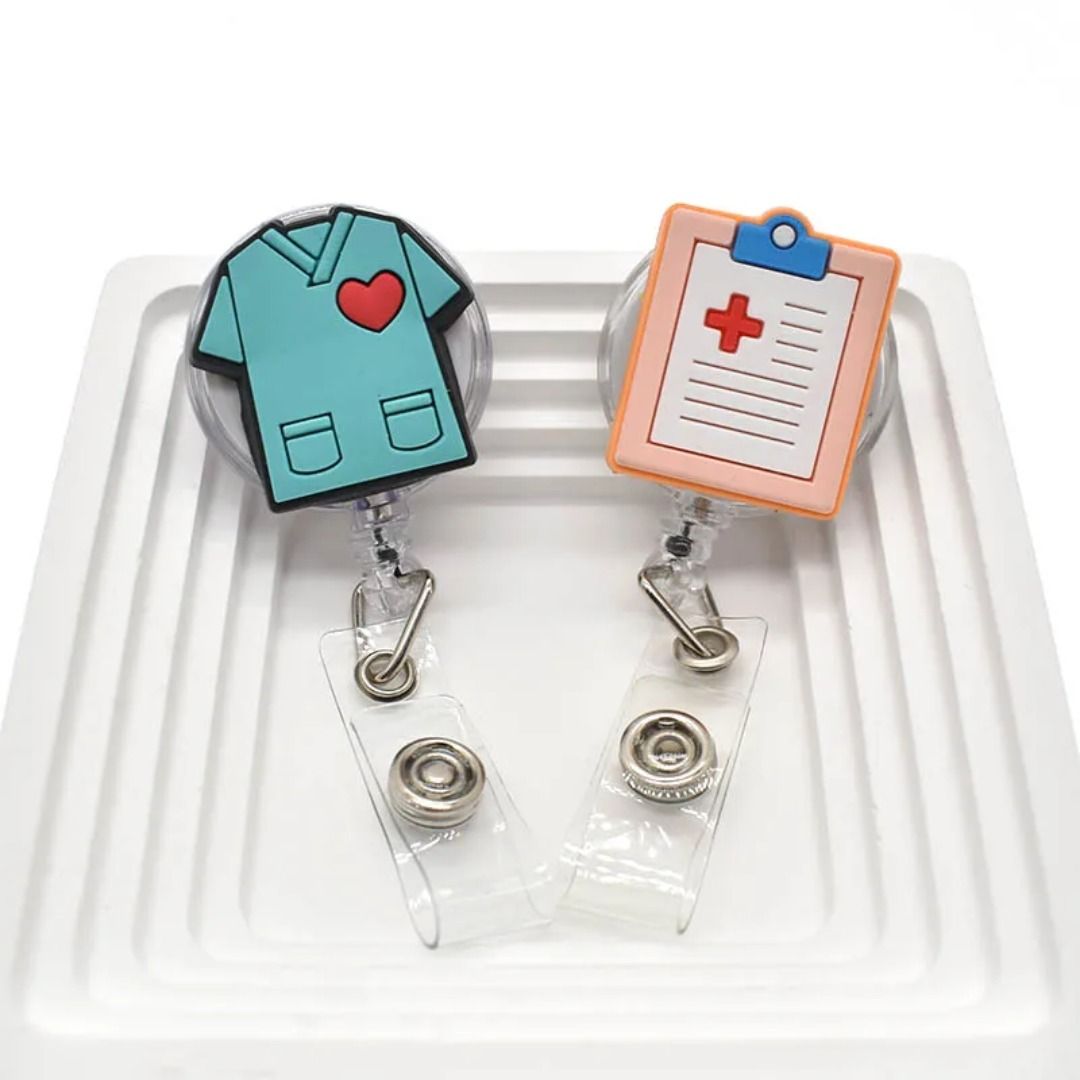 1~10PCS Retractable Pull Badge Nurse Cute Badge Reel Clip Badge