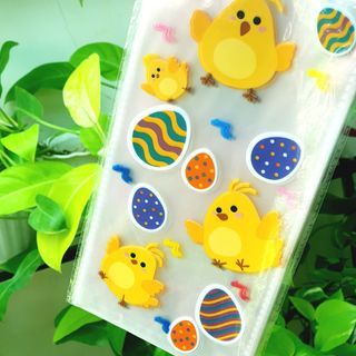 🆕️ 20pcs Clear Baby Chick Design Plastic Candy Souvenir Loot Bag for Easter Egg Hunt Gift Favors 🍬🥚🐇