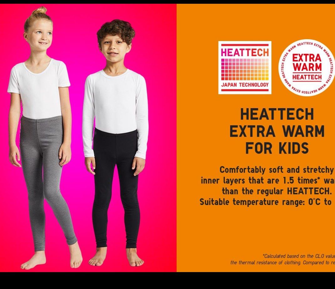ANN4697: uniqlo heattech kids EXTRA WARM leggings size 150cm
