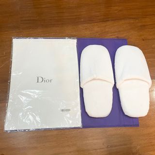 AUTHENTIC White Dior drawstring Dustbag dust bag pouch makeup bag organizer with slippers