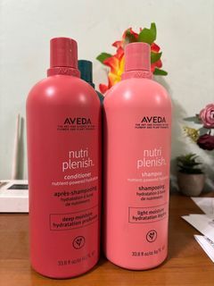 AVEDA Nutriplenish Shampoo (Light Moisture) and Conditioner (Deep Moisture) 1L Liter Bottle