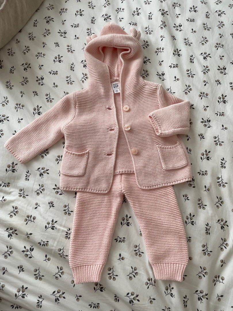 Baby GAP Bear Garter Hoodie Sweater Pants