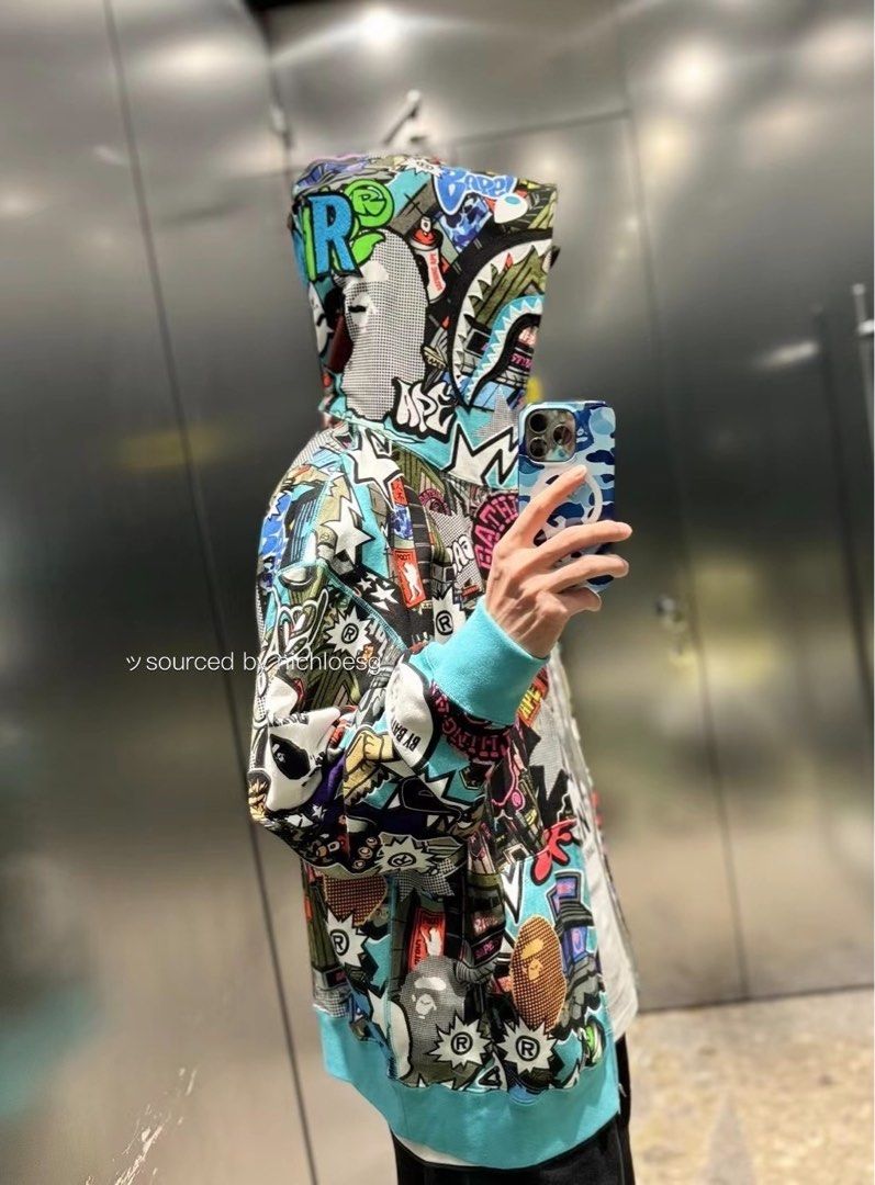 BAPE COMIC ART SHARK FULL ZIP HOODIE