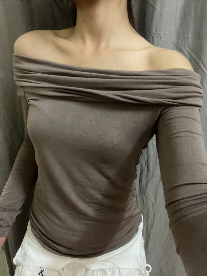 BCBG Maxazria off shoulder top y2k style fairycore Women s Fashion Tops Longsleeves on Carousell