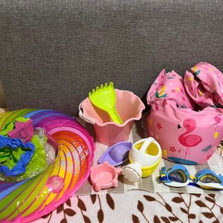 Beach Toys, Floaters, Goggles, Sand Castle Bucket