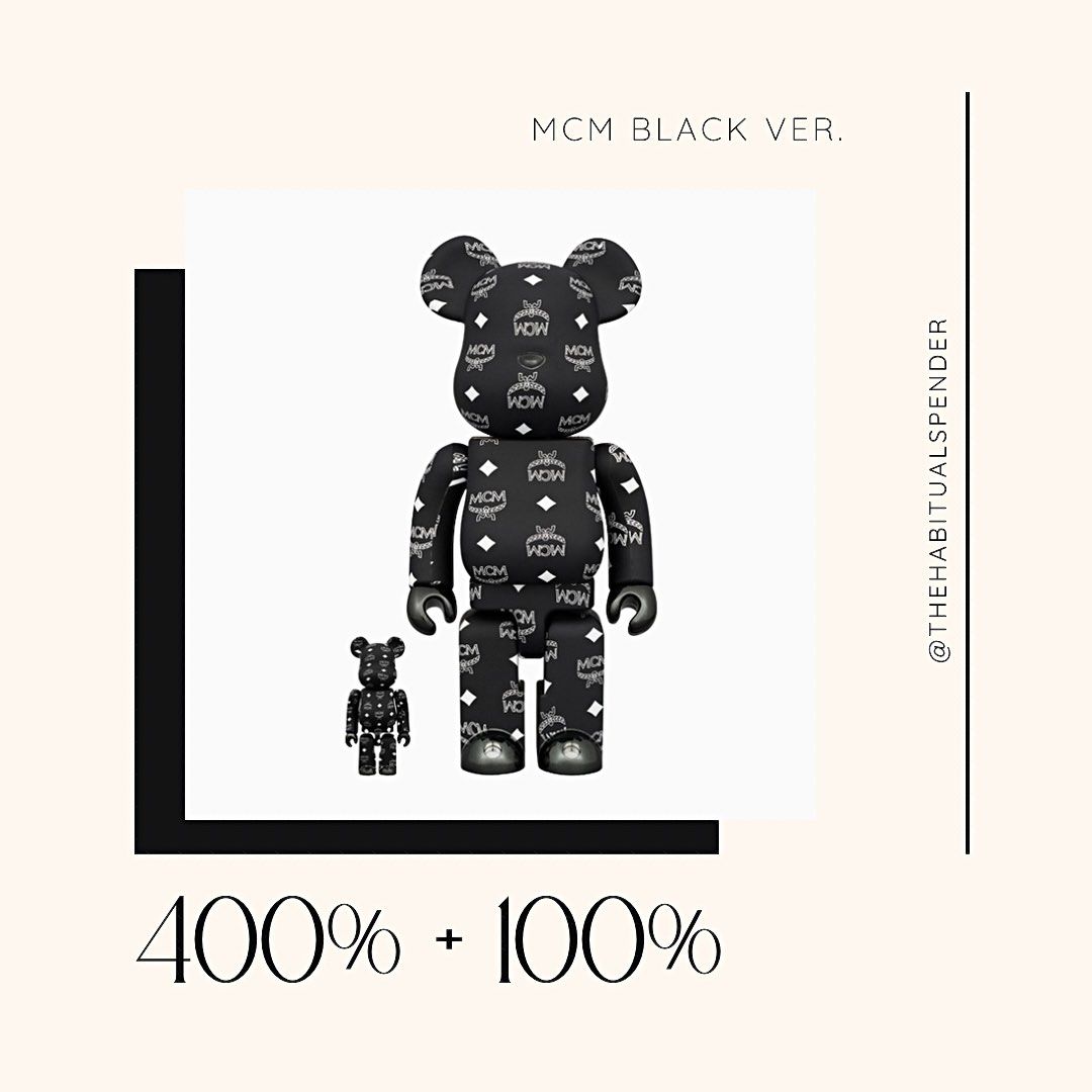 Bearbrick MCM Black Ver. 400% & 100%, Hobbies & Toys, Toys & Games