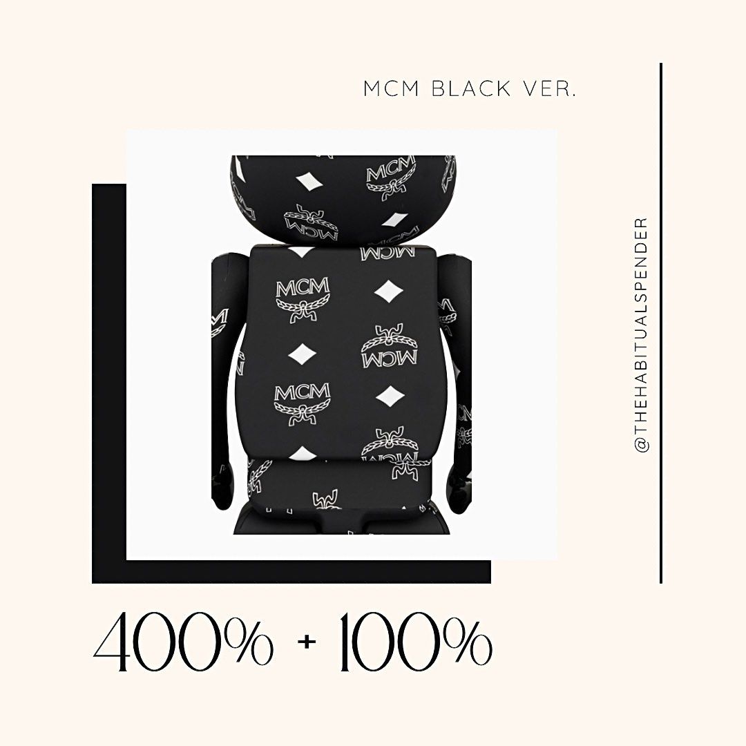 Bearbrick MCM Black Ver. 400% & 100%, Hobbies & Toys, Toys & Games