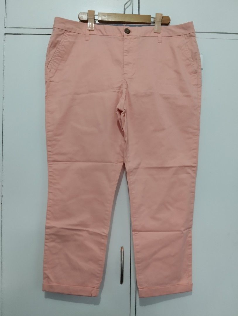Brand New $59 TOMMY HILFIGER Peach Cotton Casual Pants Trousers