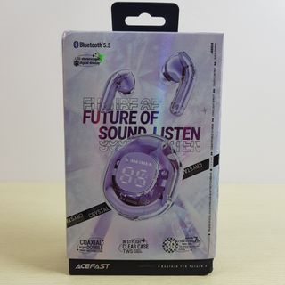 Brand New Acefast T8 Crystal/Transparent Wireless Earphones Earbuds Purple