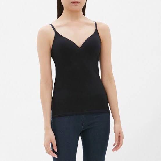 Brandnew with tag GU By UNIQLO Cotton Vneck Bra top, Women's Fashion, Tops,  Sleeveless on Carousell
