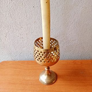 Brass chalice candle holder