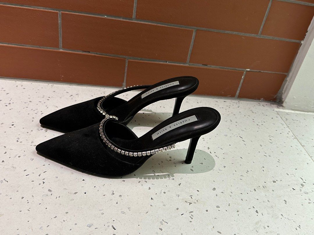 White Leather Flare Heel Pumps | CHARLES & KEITH | Elegant shoes, Pumps  heels, Pointed toe heels