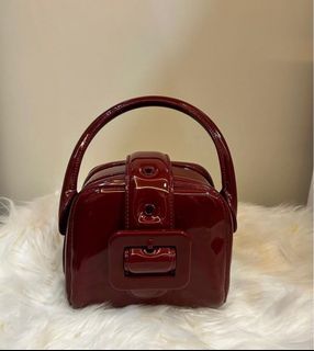 Charles & Keith cherry red patent leather bag