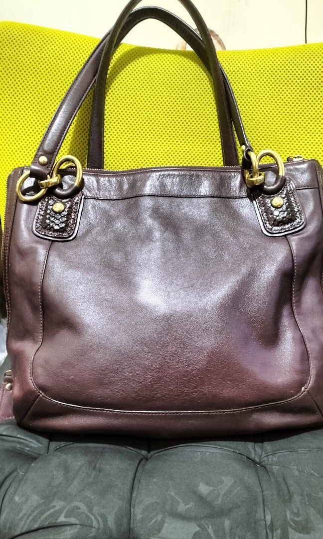 Coach | Bags | Gc Coach Purse Brown And Purple Colors Are Great | Poshmark