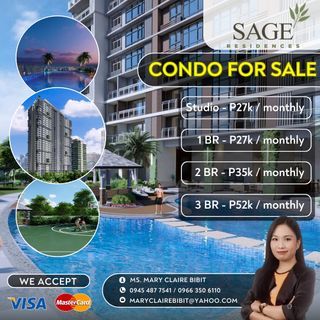 Condo For Sale Sage Residences 2 Bedroom Preselling in Mandaluyong near MRT Shaw